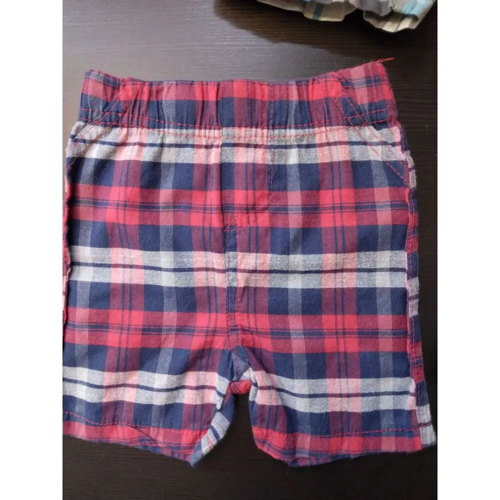 Carter's and Swiggles 12 months plaid shorts bundle lot of 3